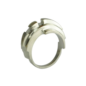 Silver Angular Curve Ring