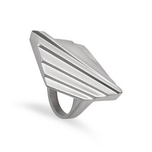 Silver Bold Deco Ring