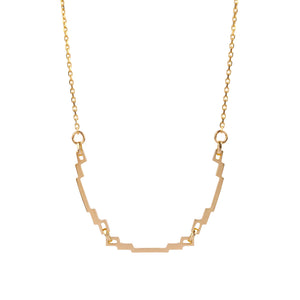 3 Links 9K Gold Art Deco Necklace