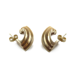 9K Gold Curved Fan Earrings