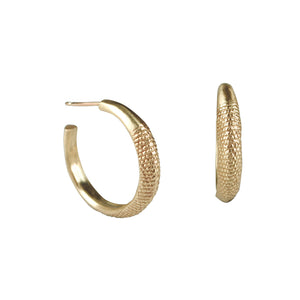 9K Gold Hoop Tail Earrings