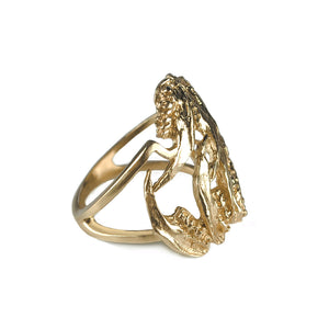 Elegant 9K Art Nouveau Jaw Ring