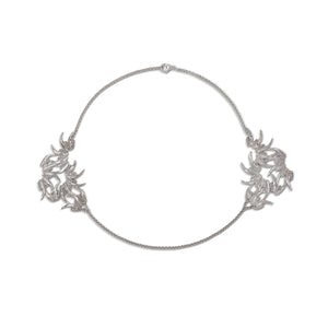 Silver Jaw Nouveau Collar Necklace