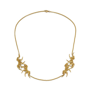 9K Gold Square Jaw Nouveau Necklace
