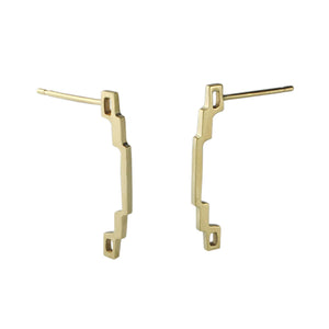 9K Gold Skinny Link Earrings