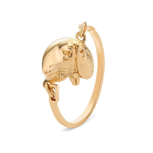 9K Gold Snout Pinky Link Ring